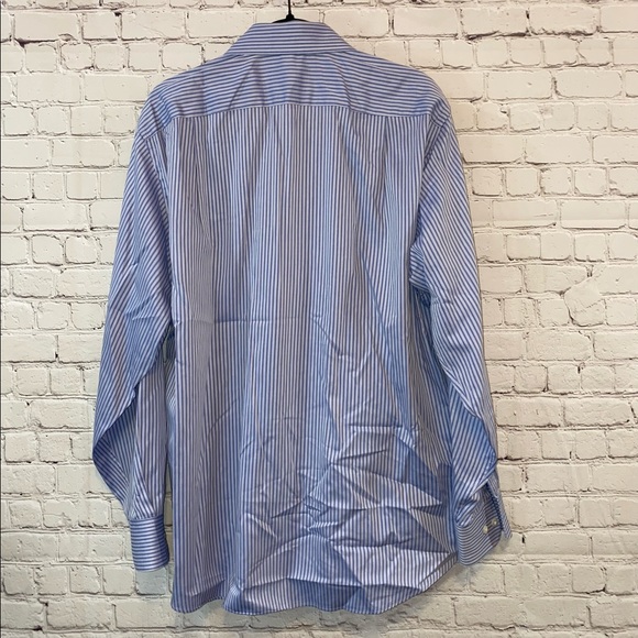 Steven Azzolina Classic Blue Striped Button Down Long Sleeve Dress Shirt - Picture 3 of 5